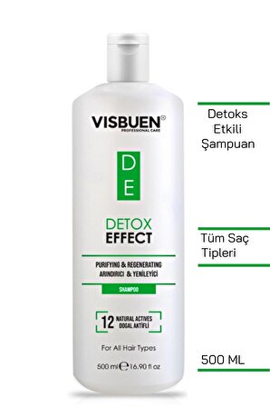 Detox Etkili 12 Doğal Aktifli Arındırıcı Onarıcı ve İşlem Öncesi Sonrası Koruyucu Tuzsuz Şampuan