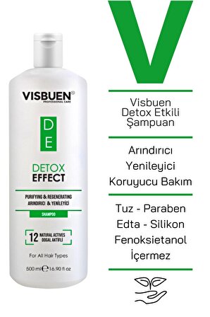 Detox Etkili 12 Doğal Aktifli Arındırıcı Onarıcı ve İşlem Öncesi Sonrası Koruyucu Tuzsuz Şampuan