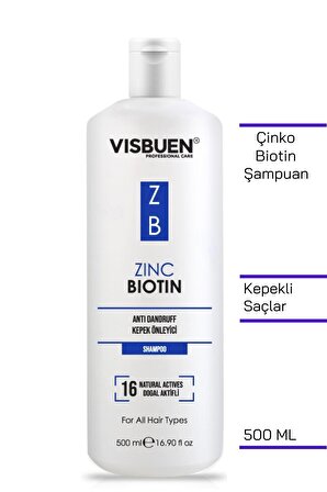 Çinko Biotin 16 Doğal Aktifli Kepek Önleyici Bakım Şampuanı
