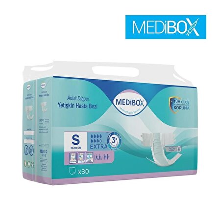 MEDIBOX Yetişkin Belbantlı Hasta Bezi Küçük Boy Small 30 Adet Erkek Kadın - 1 Paket