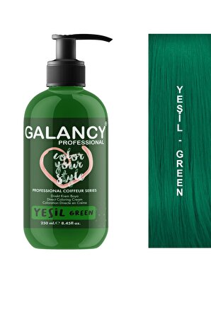 Yeşil Amonyaksız Renkli Saç Boyası 250ML