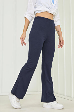 Düz Orta Kadın Lacivert Pantolon - 23023
