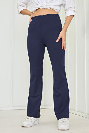 Düz Orta Kadın Lacivert Pantolon - 23023