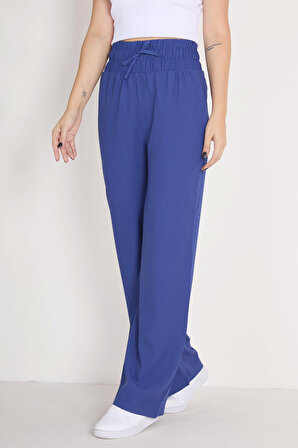 Düz Orta Kadın Mavi Pantolon - 13002
