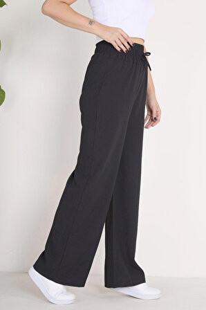 Düz Orta Kadın Siyah Pantolon - 13002