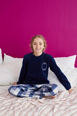 Kız Çocuk Lacivert Pijama Takımı - 23934