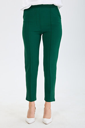 Düz Orta Kadın Yeşil Pantolon - 24133