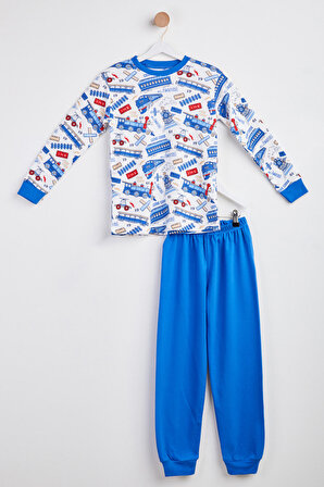 Erkek Çocuk Mavi Pijama Takımı - 24298