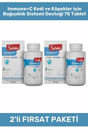 BioFeline Immune+C Kedi ve Köpekler için Bağışıklık Sistemi Desteği 75 Tablet - 2 Adet