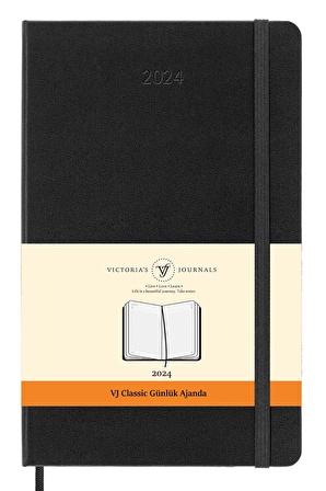 Victoria's Journals 2024 Classic Günlük Ajanda 13x21 Siyah