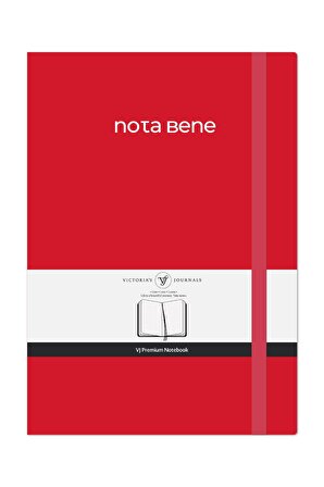 Victoria's Journals Nota Bene Premium Sert Kapak Defter, 21x29 cm, Çizgili Kırmızı