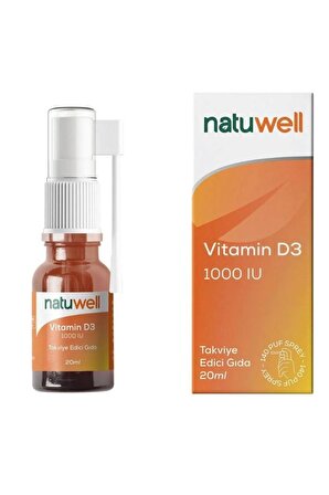 NATUWELL Vitamin D3 1000 Iu Sprey 20 Ml 8683873980024