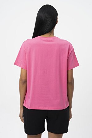 No Fear Orijinal Kadın Oversize T-shirt Fuşya