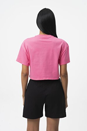 No Fear Orijinal Kadın Crop T-shirt Fuşya