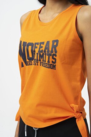 No Fear Orijinal Kadın Atlet T-shirt Turuncu