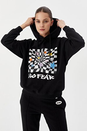 No Fear Kadın Sweatshirt Kapüşonlu Siyah 72468