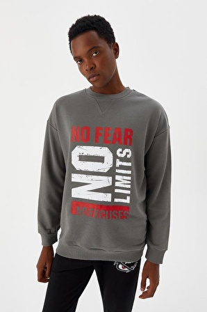 No Fear Erkek Sweatshirt Gri M500233