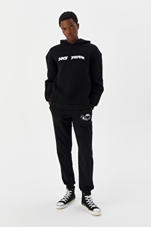 No Fear Erkek Sweatshirt Kapüşonlu Siyah M500216