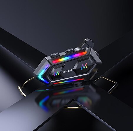 Mioji Mio 110 RGB 1000mAh IPX6 Motosiklet Kask Bluetooth Intercom Kulaklık