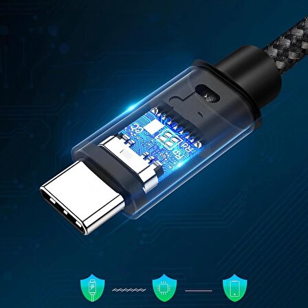 Mioji Mio SC1000 USB-C To USB-C 60W Mıknatıslı Spiral Süper Hızlı Şarj ve Data Kablosu 1m - Siyah