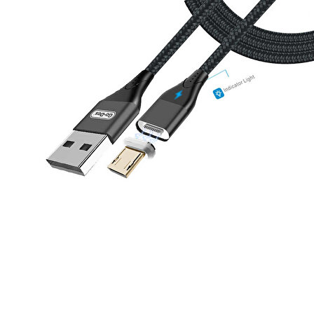 Go Des GD-UC502 Magnetik Micro USB Kablo 3A Mıknatıslı Şarj Kablosu 100 cm Data Kablo