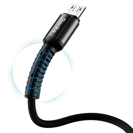 Benks D39 Micro USB Kablo 2A Hızlı Şarj Kablosu 120 cm Data Kablo Halat Tasarım
