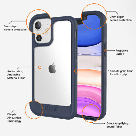 Apple iPhone 12 Pro Köşleri Renkli Şeffaf UR G Model Kapak