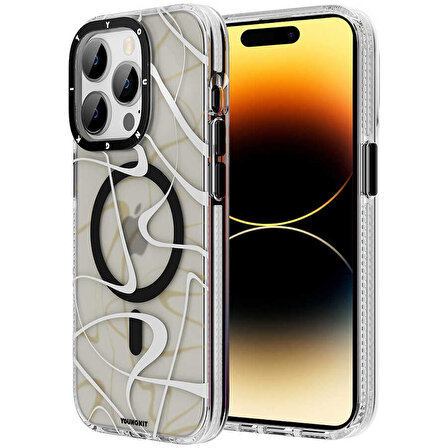 Apple iPhone 14 Pro Max Kılıf Magsafe Şarj Özellikli Youngkit Water-Ink Serisi Kapak