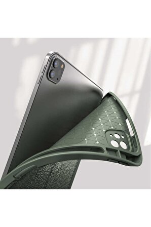 Ipad Pro 12.9 2022 M2 Uyumlu Deri Görünümlü Smart Cover Standlı Kılıf Tablet Kılıf