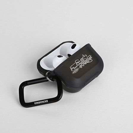 Airpods Pro 2 Uyumlu Kılıf SkinArma Transparan Mat Tasarım Kinzoku Kılıf Siyah