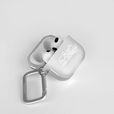 Airpods Pro 2 Uyumlu Kılıf SkinArma Transparan Mat Tasarım Kinzoku Kılıf Beyaz
