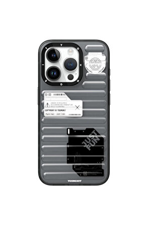 YoungKit iPhone 15 Pro Max Uyumlu Kılıf Şeffaf Renkli Tasarım Youngkit Fluorite Serisi Kapak Siyah