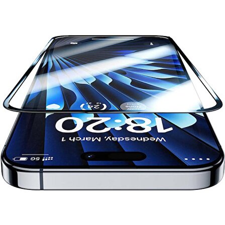 Benks iPhone 15 Pro Uyumlu Benks Glass Warrior Sapphire Coating Ekran Koruyucu Kolay Uygulama Aparatlı