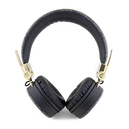 Kulak Üstü Bluetooth Kulaklık Guess Orjinal Lisanslı PU Deri Ayarlanabilir Tasarım Siyah