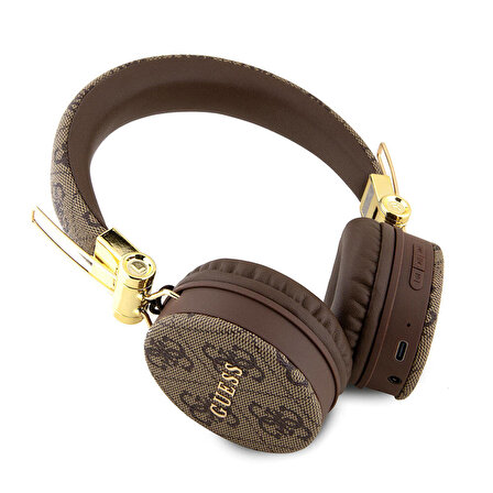 Kulak Üstü Bluetooth Kulaklık Guess Orjinal Lisanslı PU Deri Ayarlanabilir Tasarım Kahverengi