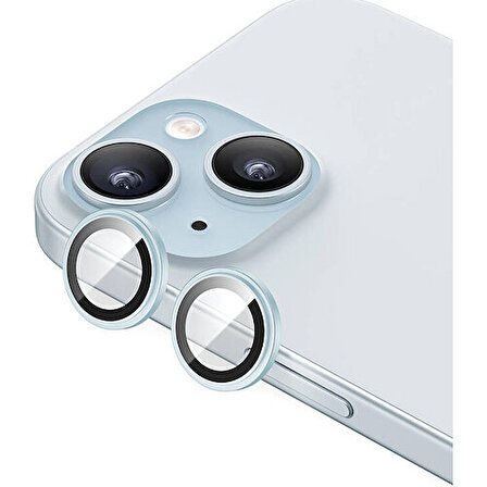 Benks iPhone 15 ​uyumlu Benks King Kong Corning Kamera Lens Koruyucu Mavi