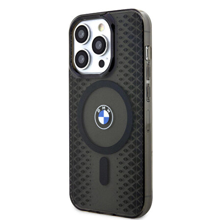 iPhone 15 Pro Max Kılıf BMW Magsafe Şarj Özellikli Transparan IML Signature Orjinal Lisanslı Siyah