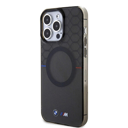 iPhone 15 Pro Max Uyumlu Kılıf BMW Magsafe Şarj Özellikli Transparan M Dizayn Orjinal Lisanslı Gri