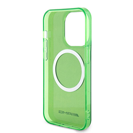 iPhone 15 Pro Kılıf AMG Orjinal Lisanslı Magsafe Şarj Özellikli Transparan Kapak Yeşil