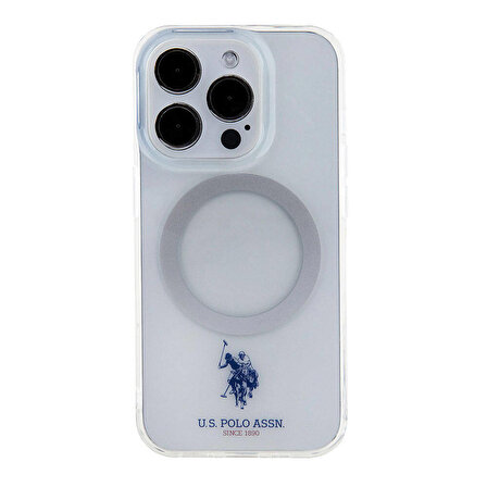 iPhone 15 Pro Kılıf U.S. Polo Assn. Orjinal Lisanslı Magsafe Şarjlı Transparan Tasarım Şeffaf