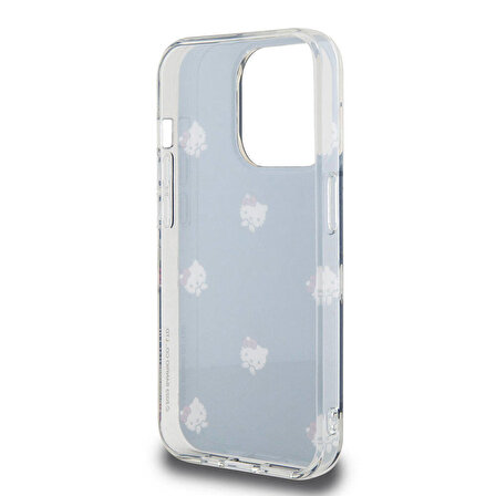 iPhone 15 Pro Kılıf Hello Kitty Orjinal Lisanslı Elektroplating Kaplama Kabarcık Baskılı Kapak Siyah