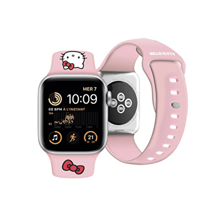 Watch 41mm Uyumlu Kordon Hello Kitty Orjinal Lisanslı Logolu Fiyonk & Kitty Head Yumuşak Strap Kayış