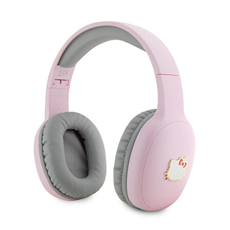 Kulaküstü Bluetooth Kulaklık Hello Kitty Lisanslı Ayarlanabilir Metal Kitty Logolu Oval V5.3 Pembe