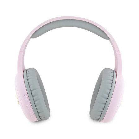 Kulaküstü Bluetooth Kulaklık Hello Kitty Lisanslı Ayarlanabilir Metal Kitty Logolu Oval V5.3 Pembe