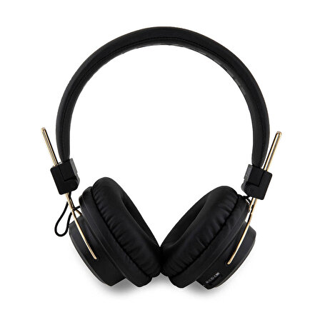 Kulaküstü Bluetooth Kulaklık Hello Kitty Lisanslı Ayarlanabilir Metal Kitty Logolu Yuvarlak Siyah