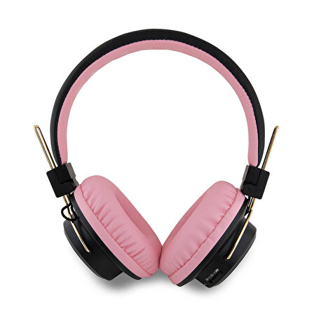 Kulaküstü Bluetooth Kulaklık Hello Kitty Lisanslı Ayarlanabilir Metal Kitty Logolu Yuvarlak Pembe