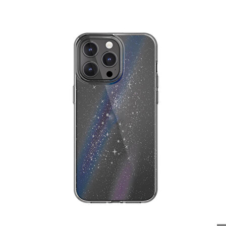 iPhone 15 Pro Max Uyumlu Kılıf  IMD Baskılı Bumper Lisanslı Switcheasy Cosmos Nebula Şeffaf