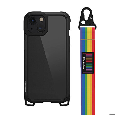 iPhone 13 Kılıf Boyun Askılı Kompozit Tasarımlı Şok Önleyicili Lisanslı Switcheasy Odyssey Rainbow