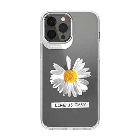 iPhone 13 Pro Max Uyumlu Kılıf Çift IMD Baskılı Lisanslı Switcheasy Artist Daisy Kapak Şeffaf