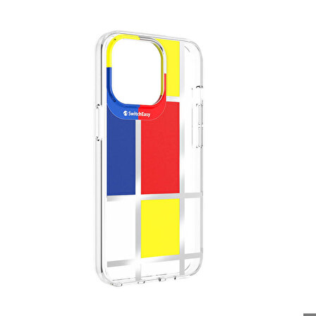 iPhone 13 Pro Uyumlu Kılıf Çift IMD Baskılı Lisanslı Switcheasy Artist Mondrian Kapak Sarı